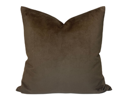 Solid Velvet Pillow Cover in Umber