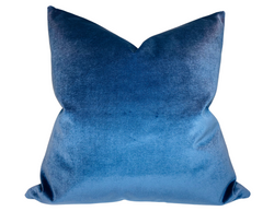 Schumacher Rocky Performance Velvet Pillow Cover in Indigo