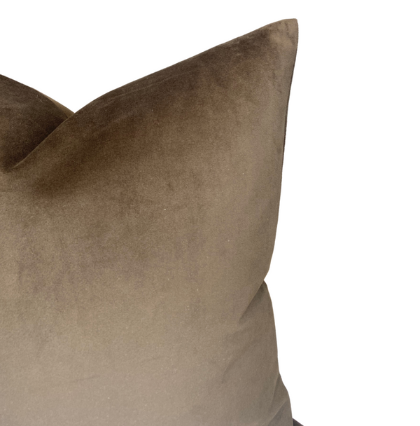 Solid Velvet Pillow Cover in Umber