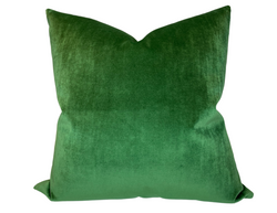 Schumacher Rocky Performance Velvet Pillow Cover in Emerald