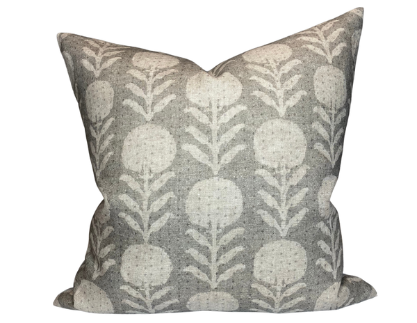 Clay McLaurin Zinnia Pillow Cover in Sand Grey