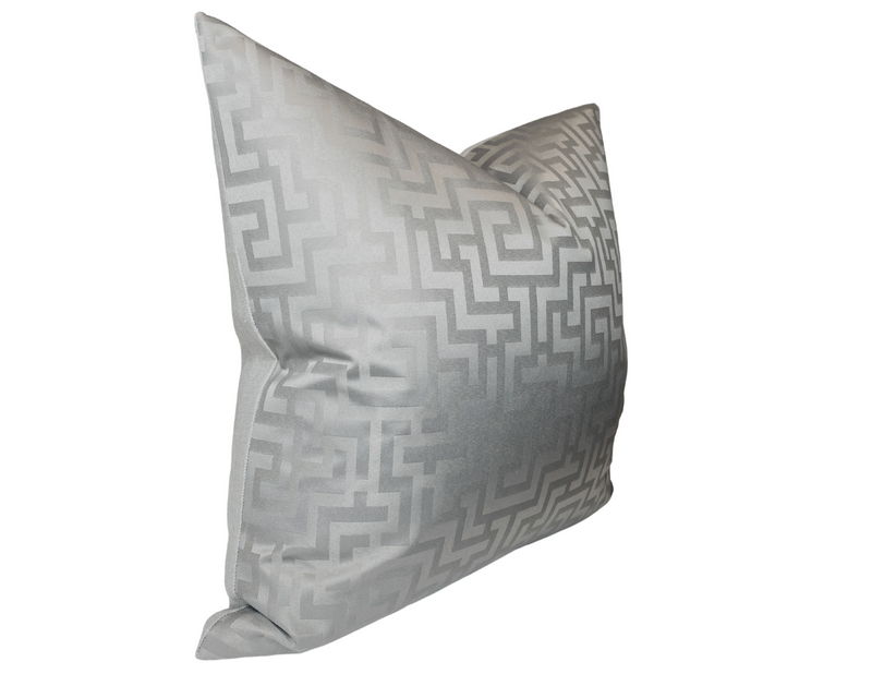 Ready to Ship, 20x20 Greek Key Pillow Cover in Silver