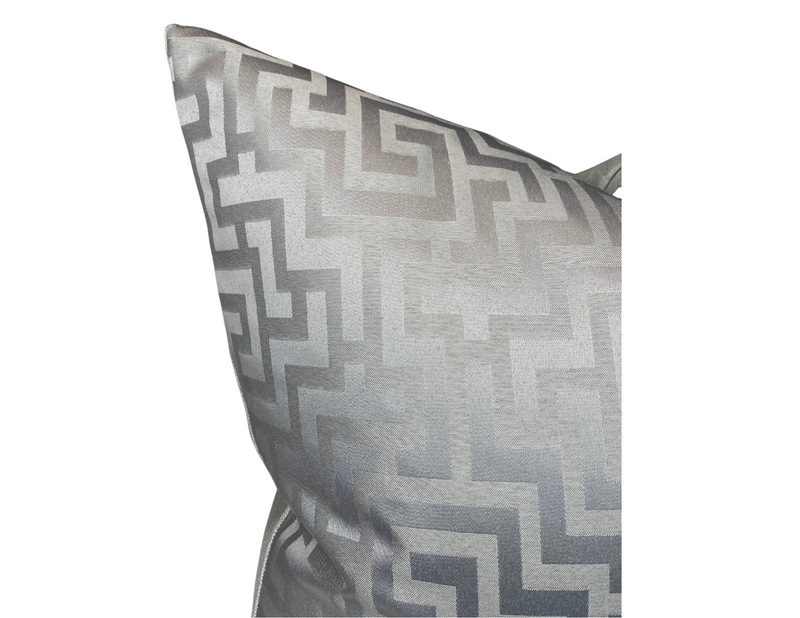 Ready to Ship, 20x20 Greek Key Pillow Cover in Silver