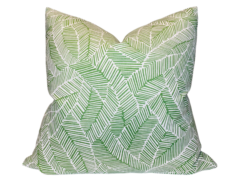 Schumacher Abstract Leaf Pillow Cover in Leaf Green