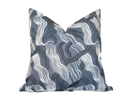 Kelly Wearstler Jubilee Embroidered Pillow Cover in Dusk Blue