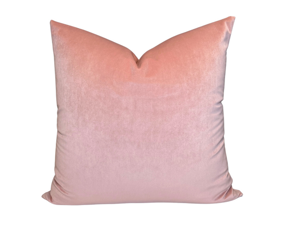 Velvet Pillow Cover in Blush Pink