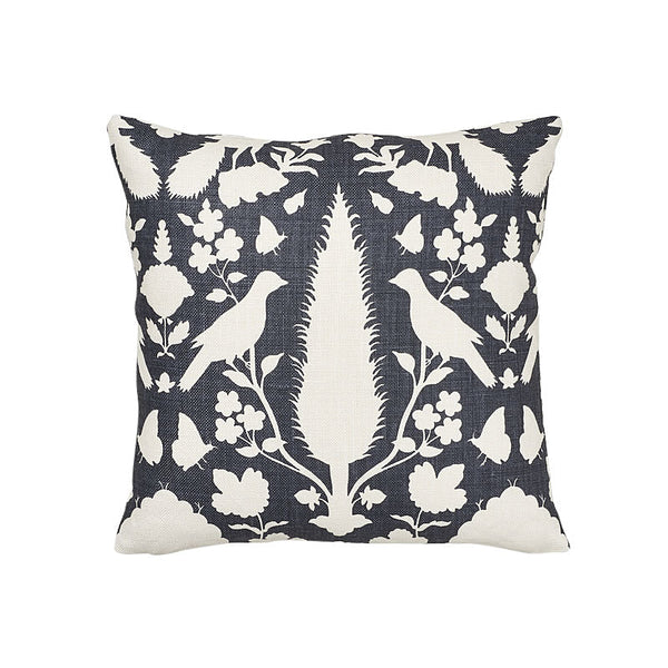 Schumacher Chenonceau Pillow Cover in Charcoal