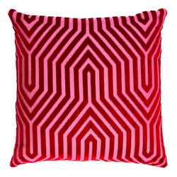 Schumacher Vanderbilt Velvet Pillow Cover in Fuchsia