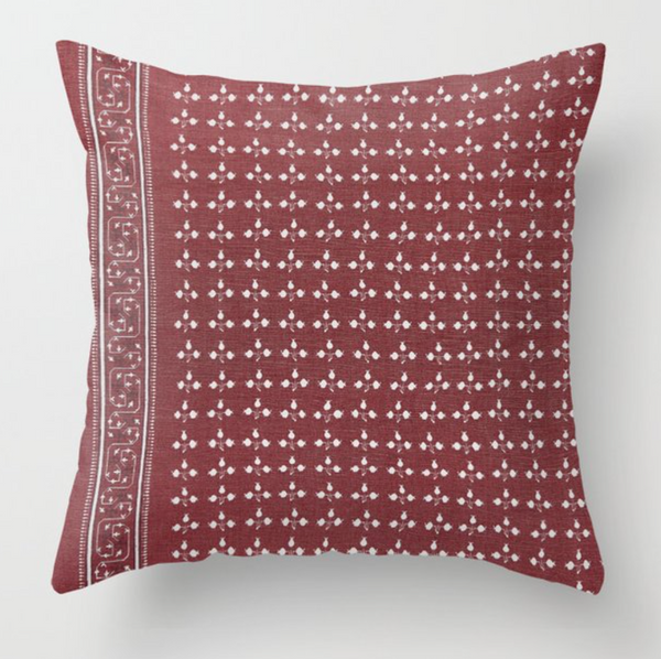 Ponce Pillow Cover in Red, Designer Pillows