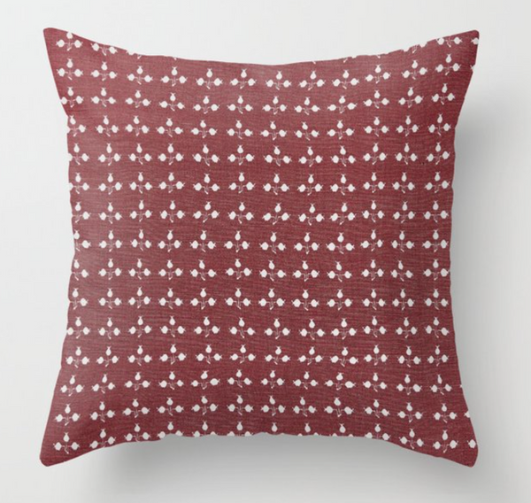 Ponce Pillow Cover in Red, Designer Pillows