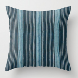 Mediterranean Stripe Pillow Cover in Indigo