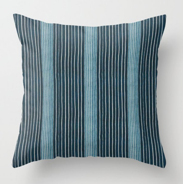 Mediterranean Stripe Pillow Cover in Indigo