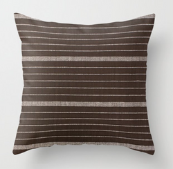 Cusco Stripe Pillow Cover in Chocolate