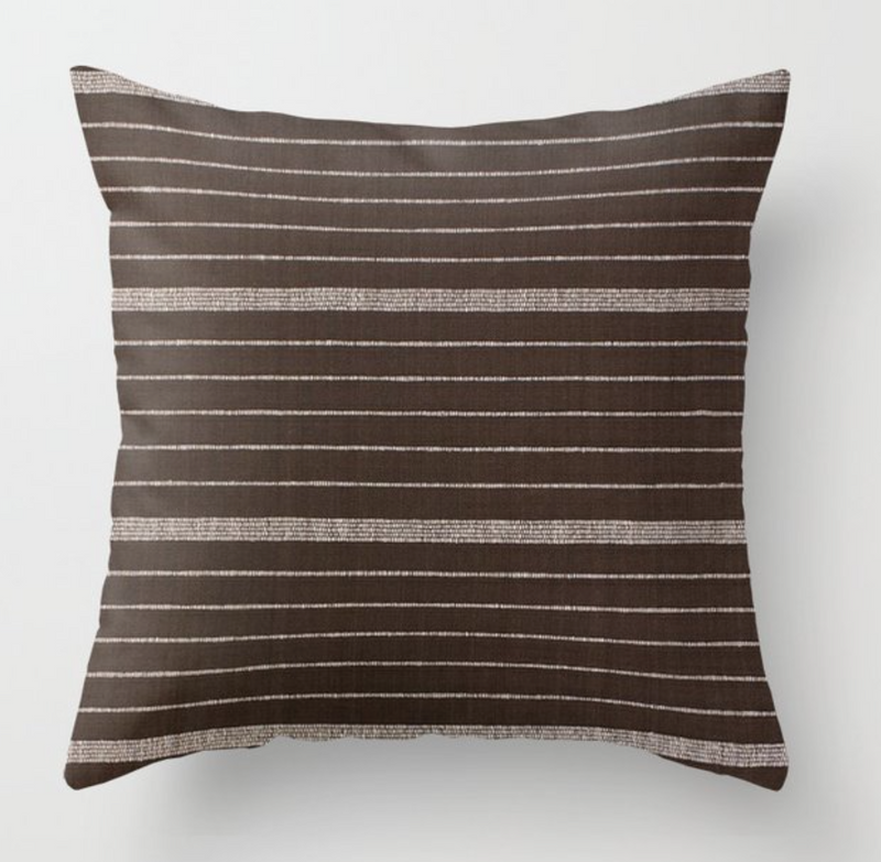 Cusco Stripe Pillow Cover in Chocolate