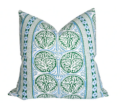 Ready to Ship, 26x26, Fair Isle Pillow Cover in Blue and Green