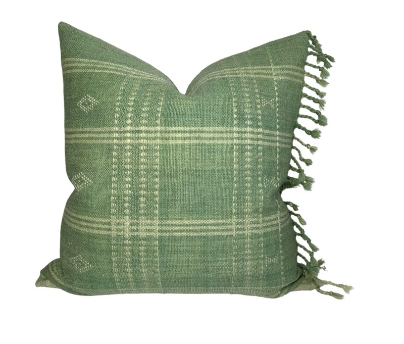 Ready to Ship, 14x22 Indian Wool Pillow Cover in Green