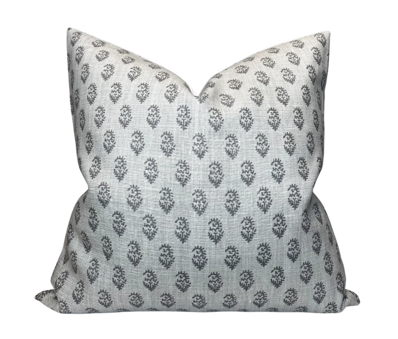 Ready to Ship, 22x22, Peter Dunham Rajmata Tonal Pillow Cover in Ash Grey