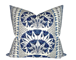 Ready to Ship, 22x22 Cairo Pillow Cover in Blue