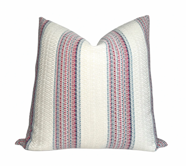 Ready to Ship, 22x22, Bendita Stripe Pillow Cover in Rose