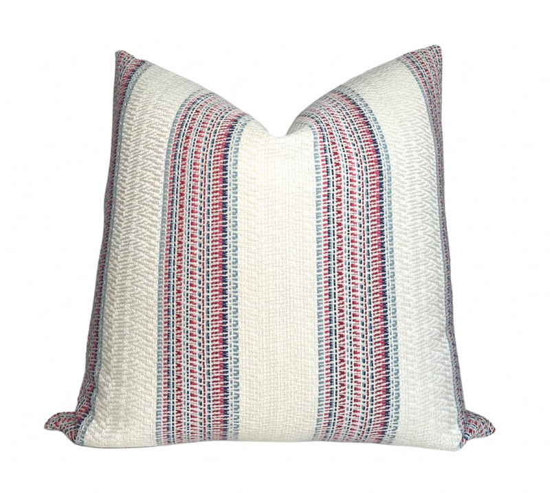 Ready to Ship, 22x22, Bendita Stripe Pillow Cover in Rose