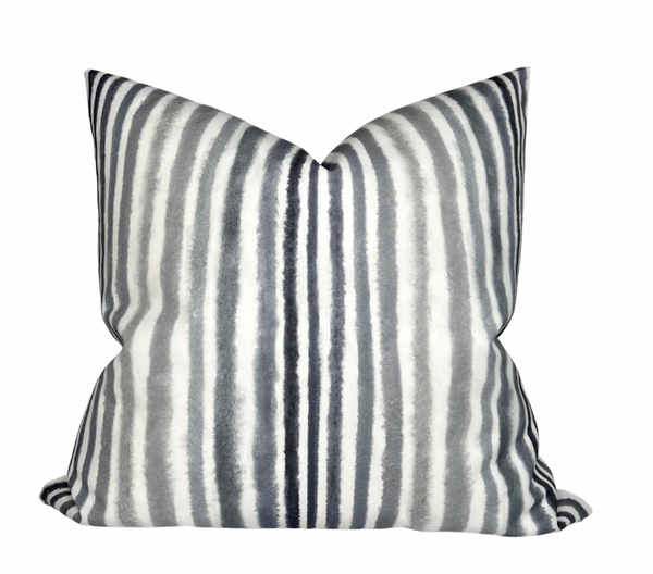 Ready to Ship, 22x22 Palasari Pillow Cover in Graphite - Indoor Outdoor Pillow