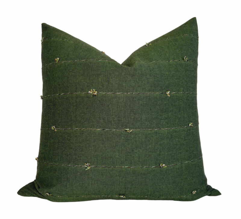 Ready to Ship, 22x22 Woven Pillow Cover in Fennel Green