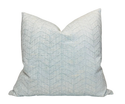 Ready to Ship, 18x18 Flora Chevron Pillow Cover in Sky Blue