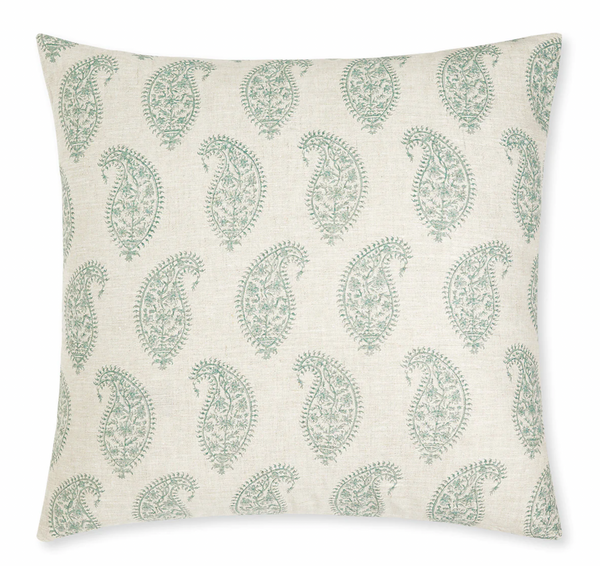 Paisley Pillow Cover in Celadon, Walter G Textiles