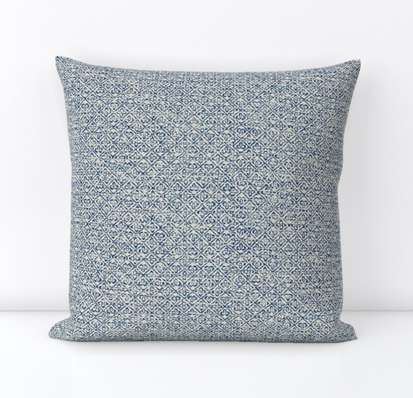 Schumacher Sarong Weave Pillow Cover in Indigo Blue