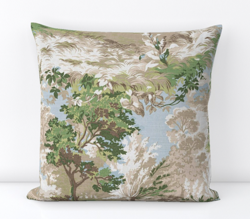 Lincoln Toile Pillow Cover in Green