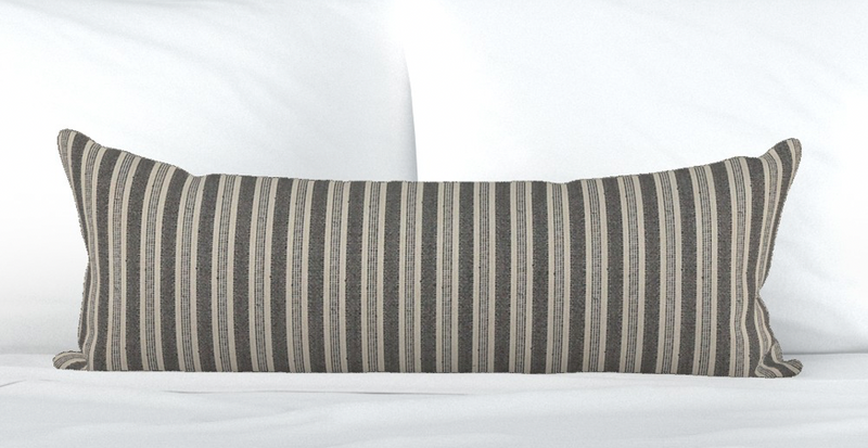 Peter Dunham Amida Pillow Cover in Charcoal on Natural