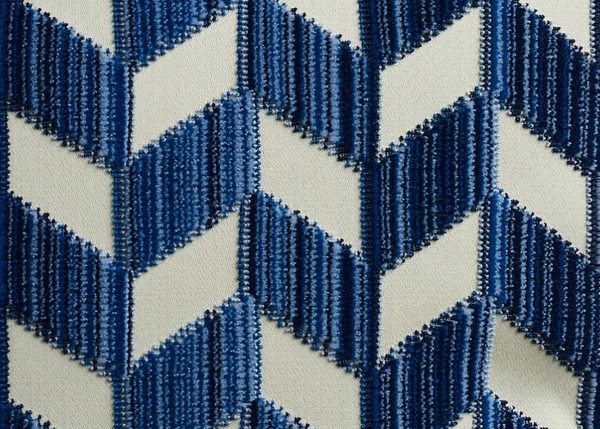 Ready to Ship, 10x20, Schumacher Chevron Strie Pillow Cover in Lapis Blue