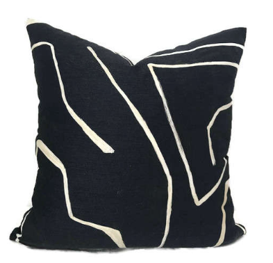 Kelly Wearstler Graffito Pillow Cover in Onyx Beige