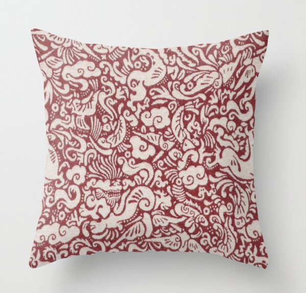 Amali Wool Pillow Cover in Red