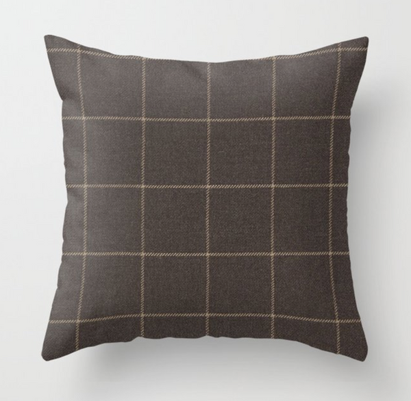 Schumacher Bancroft Wool Pillow Cover in Sable Brown