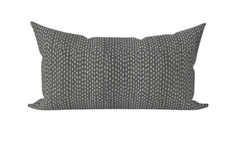 Kantha Pillow Cover in Charcoal