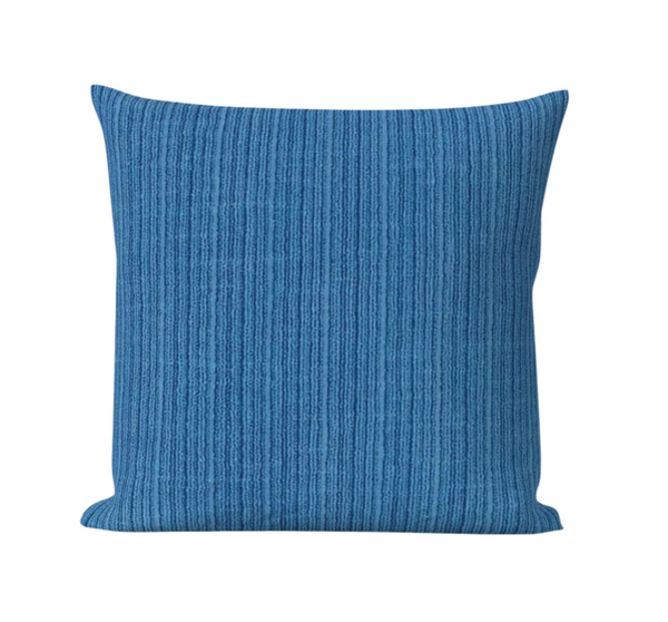 Schumacher Antique Strie Velvet Pillow Cover in Cornflower Blue