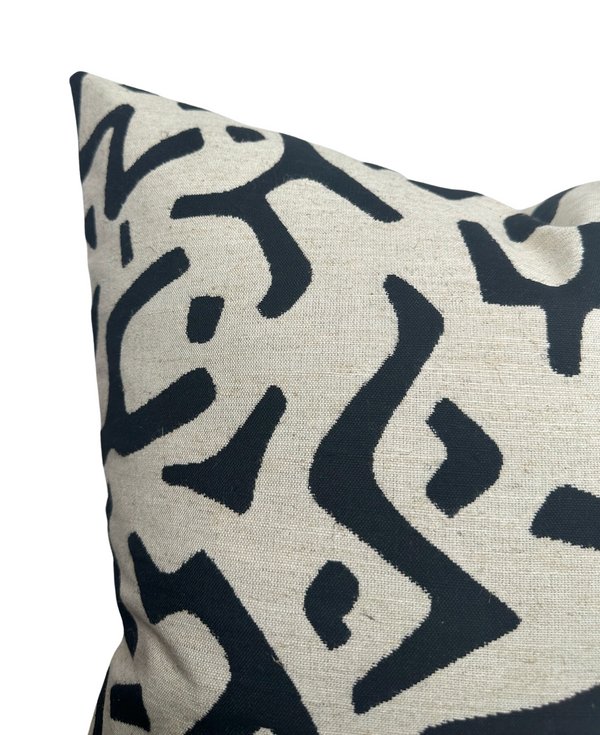 Aria Pillow Cover in Tan on Black