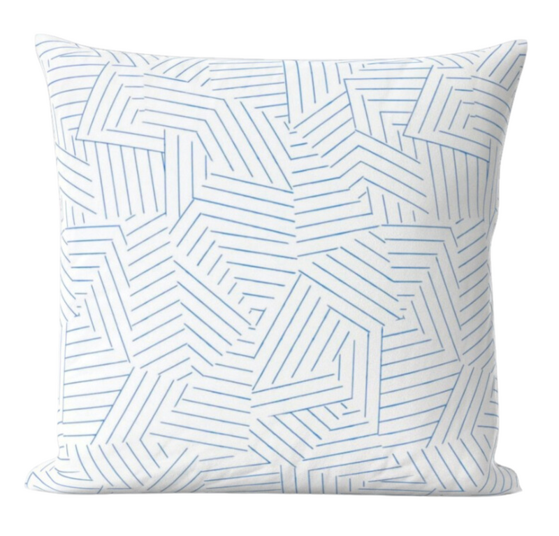 Schumacher Deconstructed Stripe Pillow Cover in Cobalt Blue