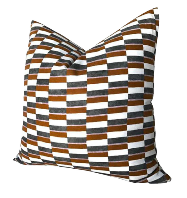 Odon Pillow Cover in Orange, Designer Pillows