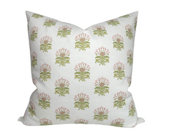 Milford Pillow Cover in Pink and Green