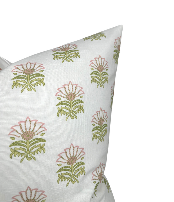 Milford Pillow Cover in Pink and Green