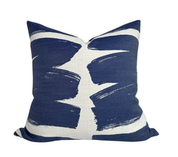 Swish Pillow Cover in Blue, Indoor Outdoor Pillow