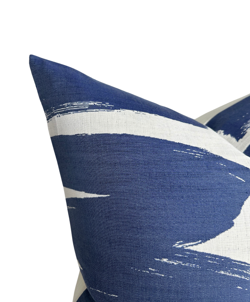 Swish Pillow Cover in Blue, Indoor Outdoor Pillow