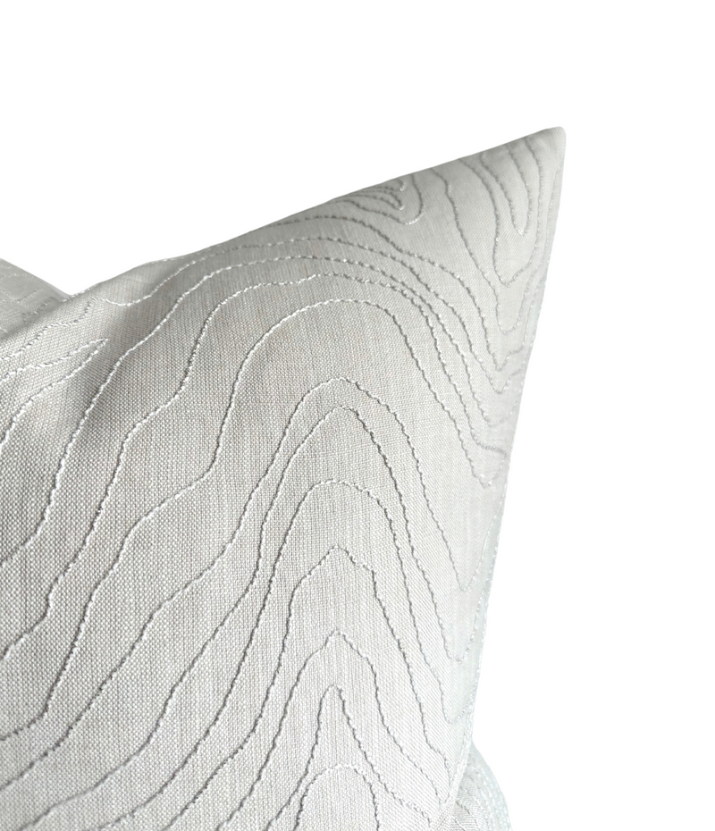 Formation Embroidered Pillow Cover in Oyster