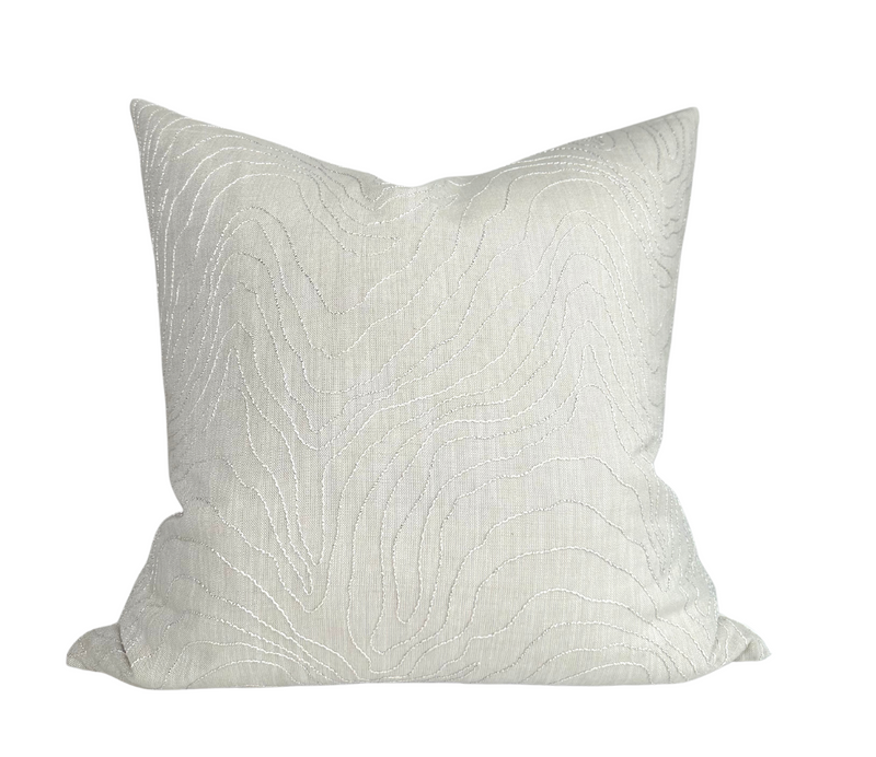 Formation Embroidered Pillow Cover in Oyster