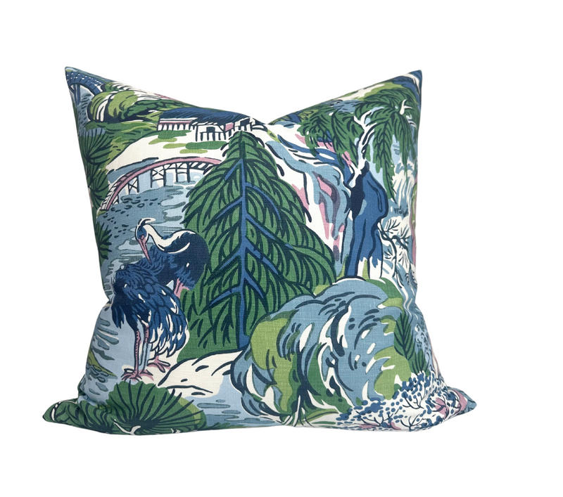 Pagoda Pillow Cover in Blue