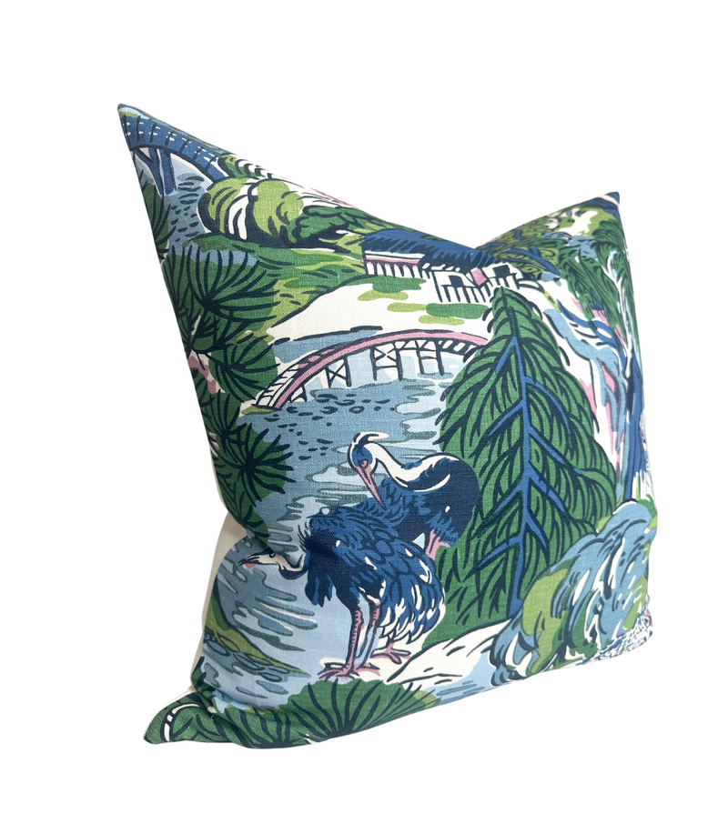 Pagoda Pillow Cover in Blue