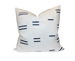 Schumacher Oaxaca Dashes Pillow Cover in Navy