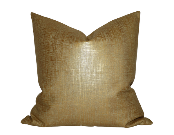 Gold Metallic Pillow Cover, Designer Throw Pillows